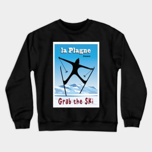 La Plagne, France, Ski Poster Crewneck Sweatshirt